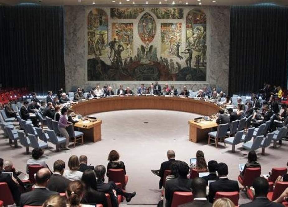 The file photo shows a view of the United Nations Security Council in session in New York.