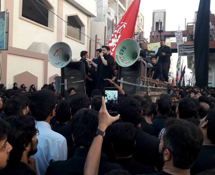 کراچی میں یوم شہادت امام حسن عسکری علیہ السلام کے موقع پر چپ تعزیہ کے جلوسوں کی تصویریں
