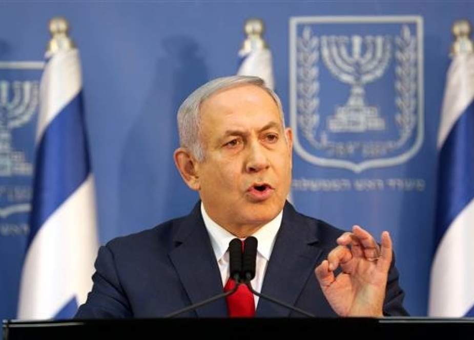 Israeli Prime Minister Benjamin Netanyahu delivers a statement to the members of the media in Tel Aviv, Israel, on November 18, 2018. (Photo by Reuters)