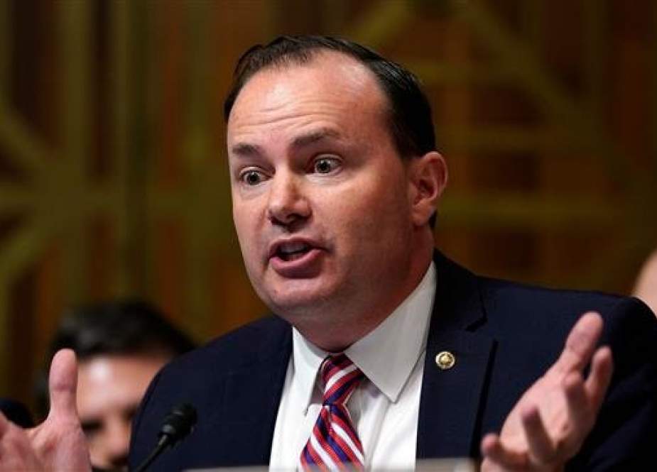 US Senator Mike Lee questions Supreme Court nominee Brett Kavanaugh on Capitol Hill in Washington, on September 27, 2018. (AFP photo)