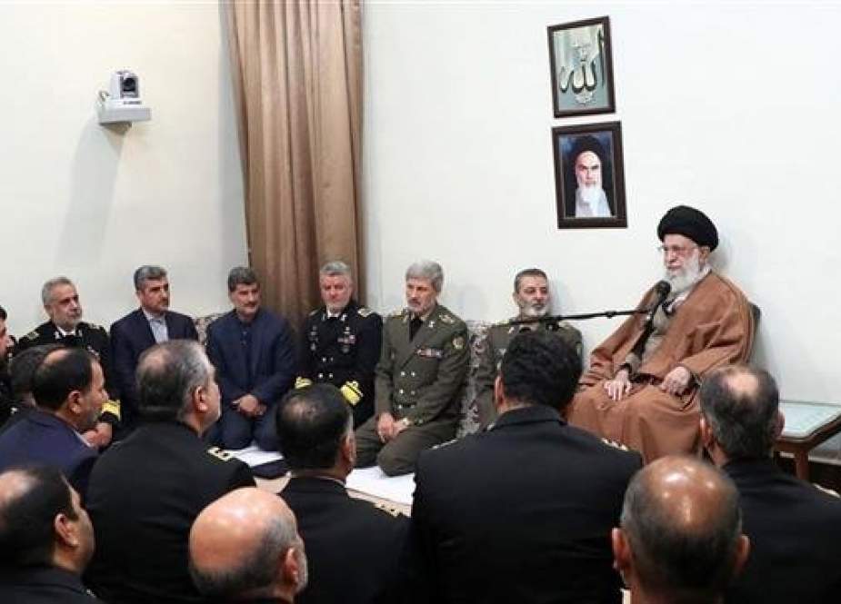 Leader of the Islamic Revolution Ayatollah Seyyed Ali Khamenei meets with commanders and officials of Iran’s Navy in Tehran on November 28, 2018. (Photo by Tasnim News Agency)