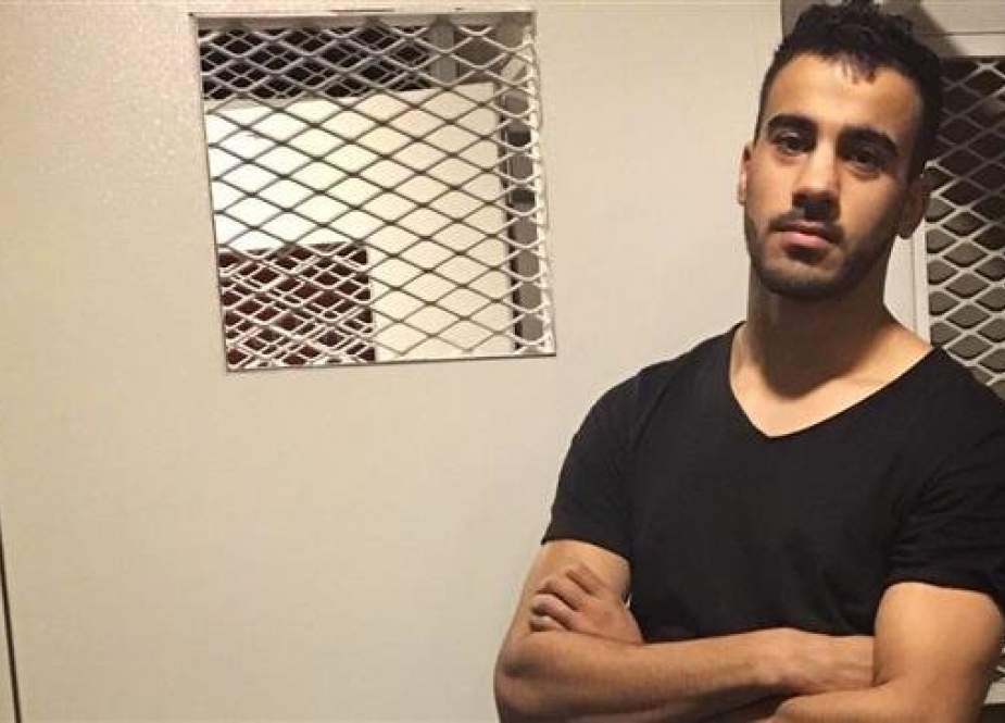 This private photo provided by Bahraini footballer and political activist Hakeem al-Araibi shows him while in detention at Suvarnabhumi airport in Bangkok, Thailand.