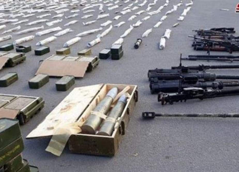 This picture shows munitions discovered by Syrian government forces at an arms depot used by militants during a clean-up operation in the country