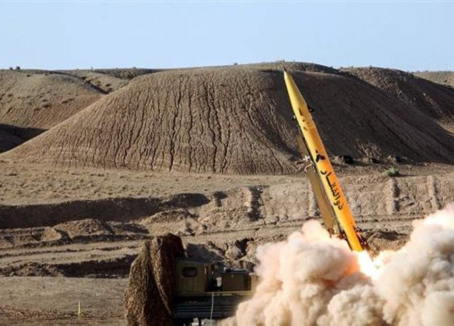Iran’s short-range solid fuel Zolfaqar ballistic missile.jpg