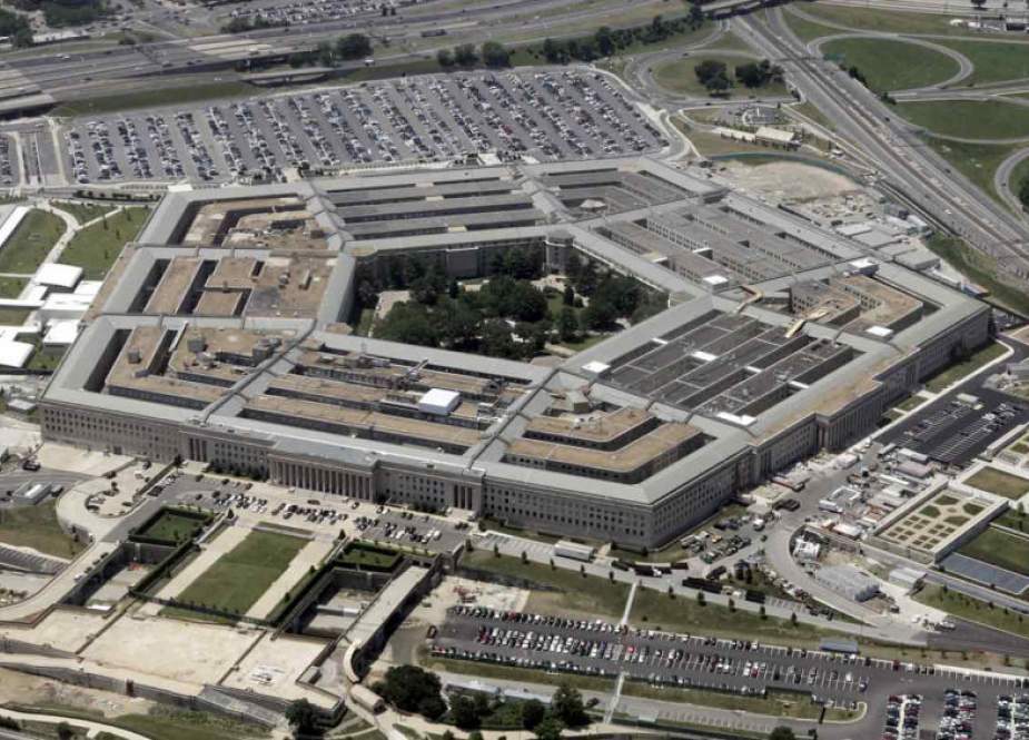 An aerial view of the Pentagon building in Washington.