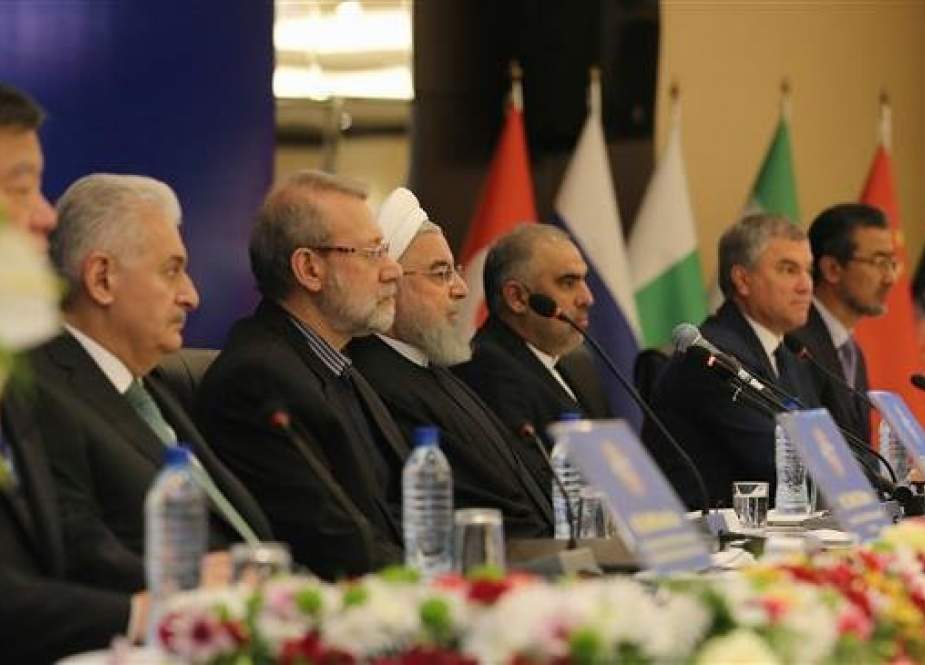 The second conference of parliament speakers from Afghanistan, China, Iran, Pakistan, Russia and Turkey on the challenge of terrorism and inter-regional connectivity kicks off in Tehran, Iran, December 8, 2018.