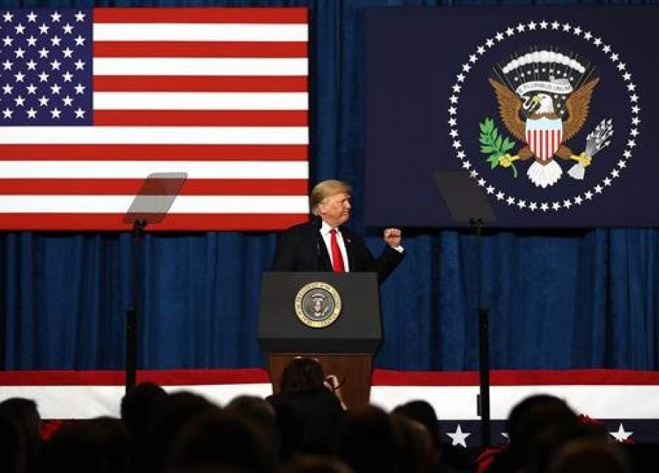 US President Donald Trump addresses the Project Safe Neighborhoods National Conference on December 07, 2018 in Kansas City, Missouri.