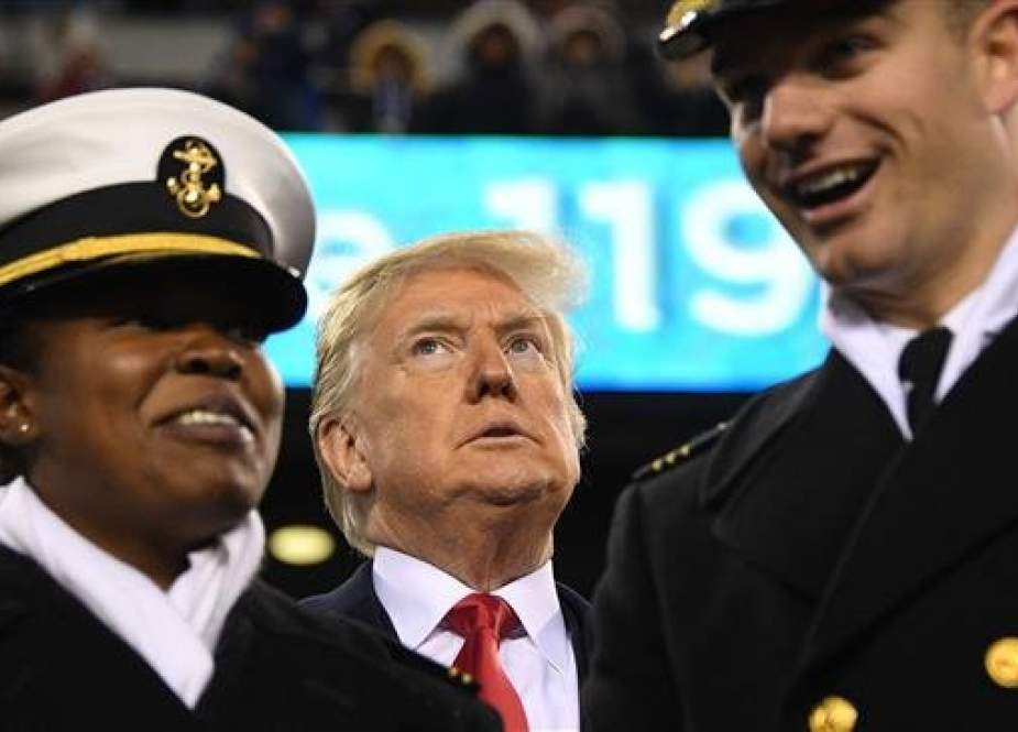 US President Donald Trump attends the annual Army-Navy football game at Lincoln Financial Field in Philadelphia, Pennsylvania, December 8, 2018. (Photo by AFP)