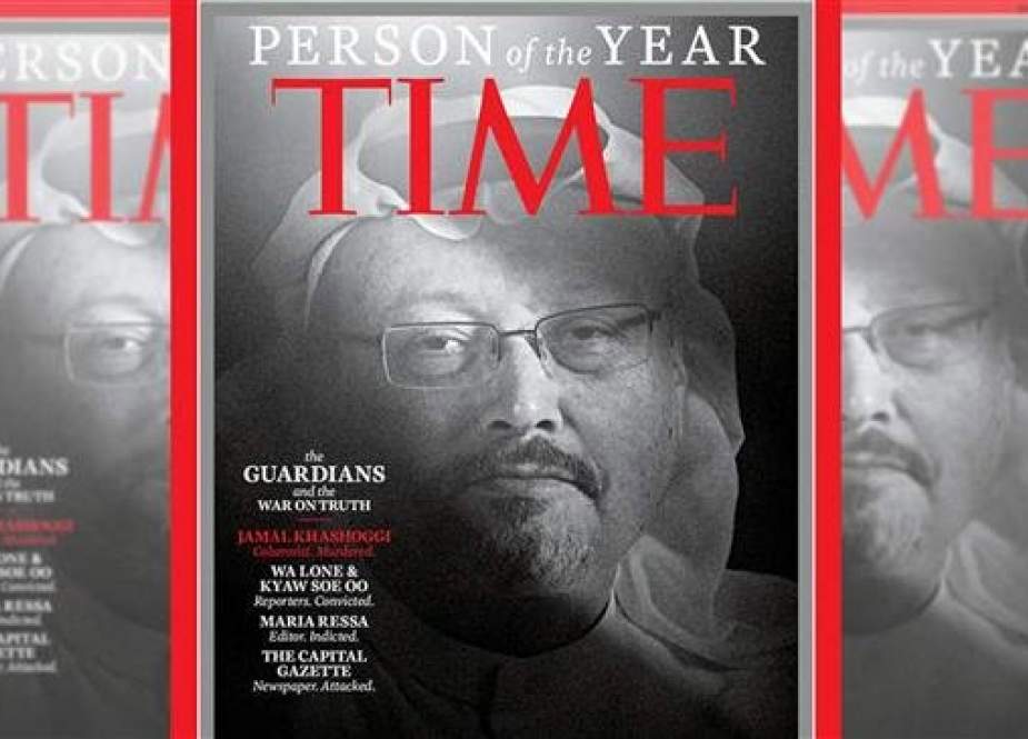 This image obtained December 11, 2018 courtesy of Time magazine shows one of four covers for Time magazine "Person of the Year" December 24/December 31 2018. (Photo by AFP)