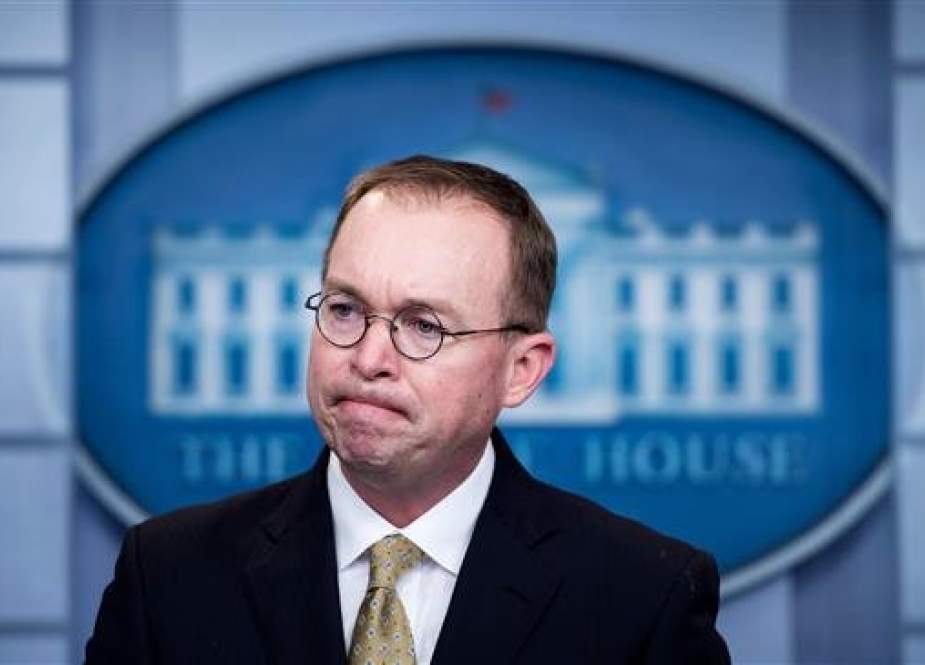 In this file photo taken on January 20, 2018, Mick Mulvaney, Director of the Office of Management and Budget, speaks during a briefing at the White House in Washington, DC. (Photo by AFP)