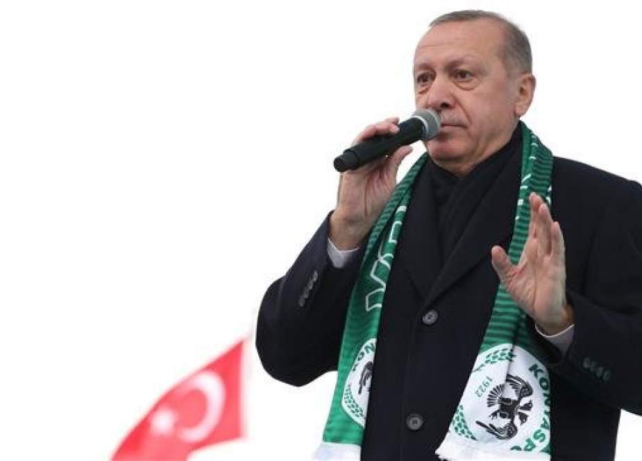 Turkish President Recep Tayyip Erdogan addresses his supporters in Konya, Turkey.jpg