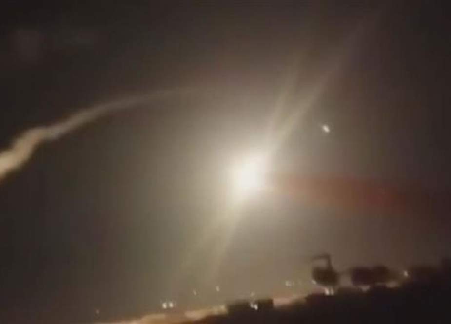 Syrian air defense systems intercept Israeli missiles in the skies near Damascus late on December 25, 2018. (Photo by SANA)