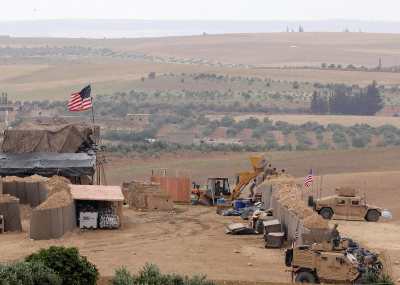 U.S. forces set up a new base in Manbij, May 8, 2018.