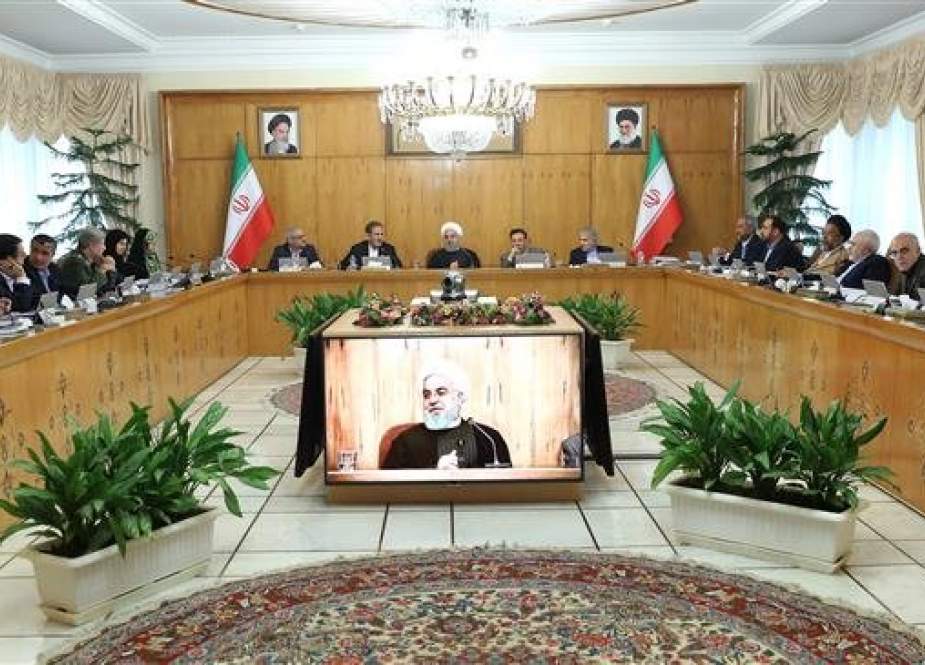 Iran’s President Hassan Rouhani (C) speaks during a cabinet meeting in Tehran, Iran, on December 2, 2019. (Photo by president.ir)