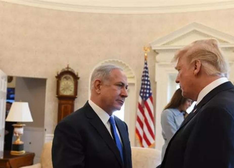 In this undated photo US President Donald Trump, right, shakes hands with Israeli Prime Minister Benjamin Netanyahu at the White House, in Washington, DC. (Photo by GPO)