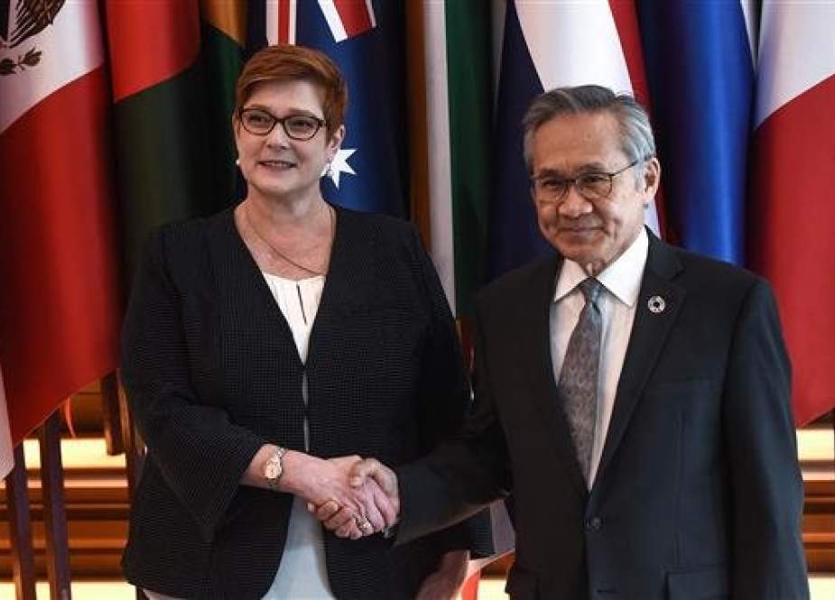 Australian Foreign Minister Marise Payne with Thai Foreign Minister Don Pramudwinai  at the Ministry of Foreign Affairs in Bangkok.jpg
