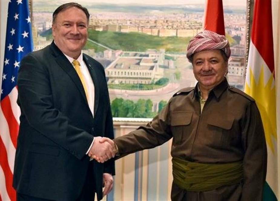 United States Secretary of State Mike Pompeo (left) meets with Kurdistan Democratic Party (KDP) chief Masoud Barzani in the capital of Iraq