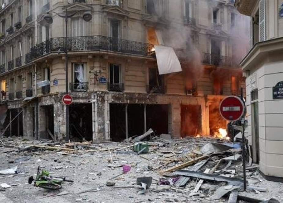 The scene of a blast that rocked the central part of the French capital of Paris on January 12, 2019. (Photo via social media)