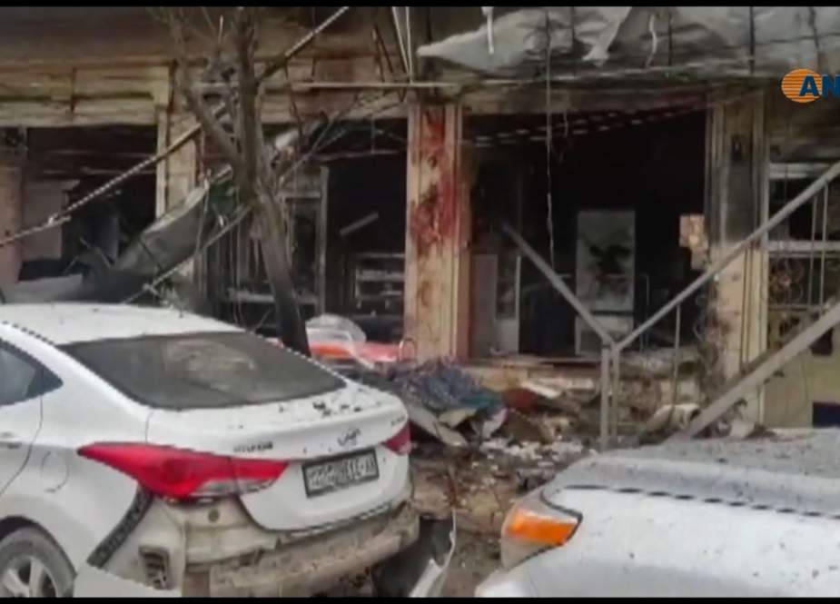 An image grab taken from a video published by Hawar News Agency (ANHA) on January 16, 2019, shows the scene of a bomb attack in the northern Syrian city of Manbij.