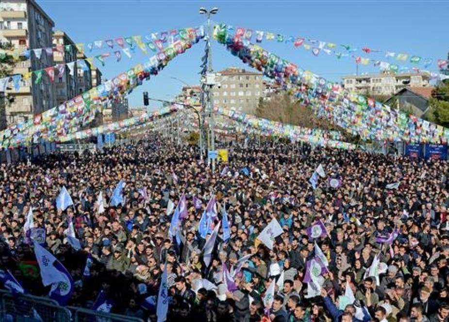 Protesters in the Kurdish-majority city of Diyarbakir, southeastern Turkey.jpg