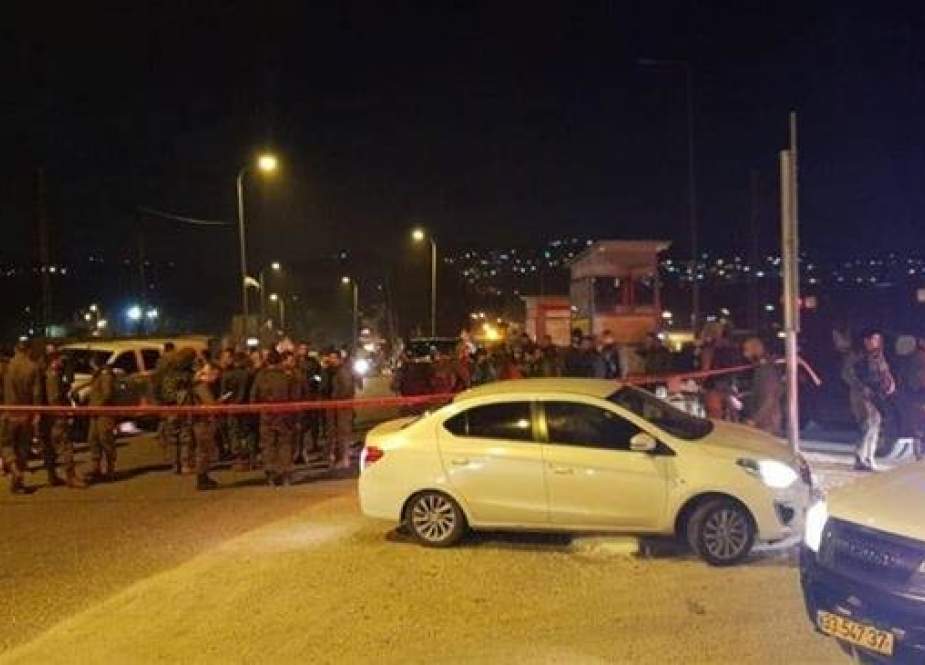 Image showing the Israeli checkpoint where 36-year-old Palestinian Muhammad Fouzi Adwi was killed in the Palestinian city of Nablus, occupied West Bank, on January 21, 2019. (Photo via Quds News Agency)