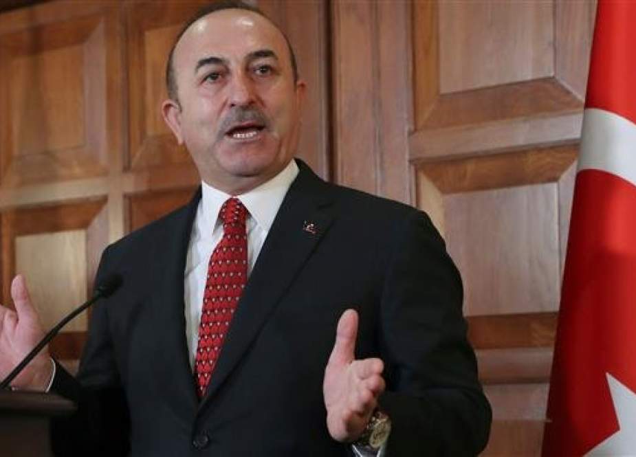 Turkish Foreign Minister Mevlut Cavusoglu speaks during a joint press conference with his Luxembourgish counterpart (unseen), following a meeting in Ankara on January 14, 2019. (Photo by AFP)