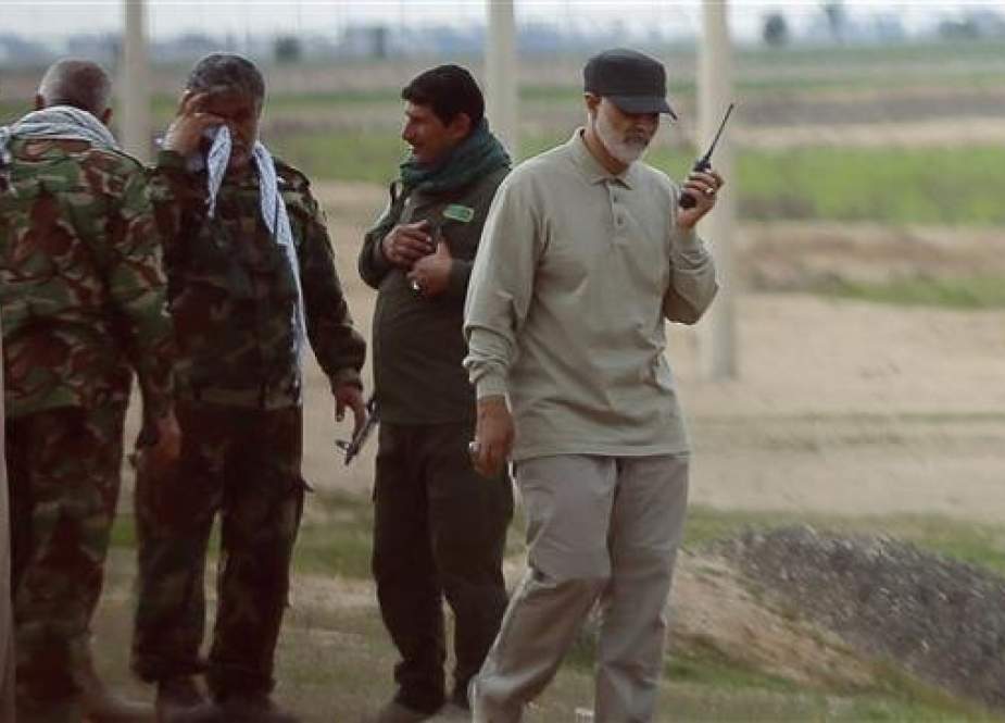 Major General Qassem Soleimani, commander of the IRGC’s Quds Force, is pictured during an anti-Daesh operation in Iraq’s Salahudin Province in 2015.