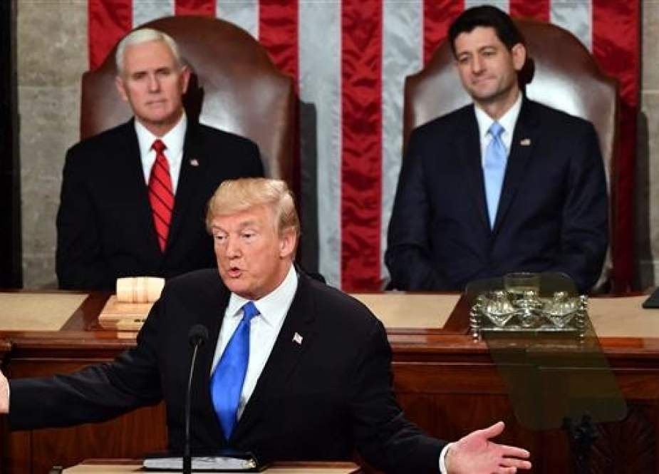 In this file photo taken on January 30, 2018, US President Donald Trump delivers the State of the Union address at the US Capitol in Washington, DC. (Photo by AFP)