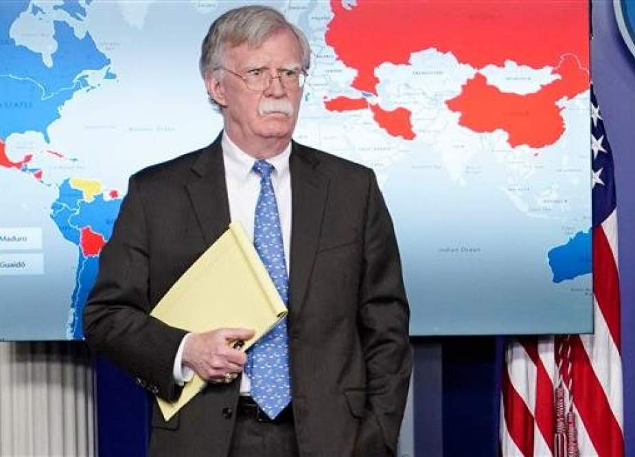 National Security Advisor John Bolton looks on during a briefing in the Brady Briefing Room of the White House in Washington, DC on January 28, 2019. (Photo by AFP)