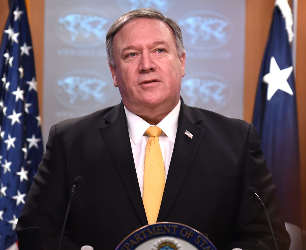 US Secretary of State Mike Pompeo speaks at a press briefing in the State Department in Washington, DC, on February 1, 2019. (Photo by AFP)