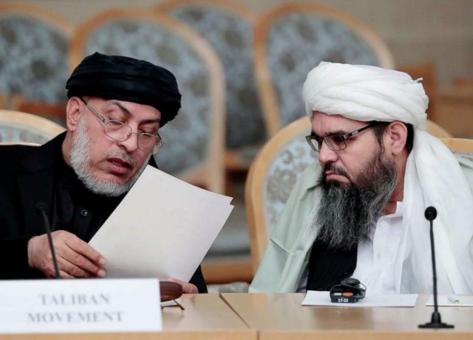 Taliban representatives take part in the second round of multilateral peace talks on Afghanistan, in the Russian capital of Moscow, on November 9, 2018.