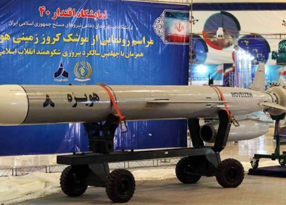 Iran unveils Hoveyzeh missile in Tehran on February 2, 2019, amid celebrations for the 40th anniversary of the 1979 Islamic revolution.