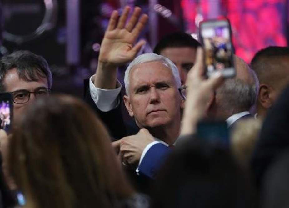 US Vice President Mike Pence greets Venezuelans in at Iglesia Doral Jesus Worship Center on February 01, 2019 in Doral, Florida. (Photo by AFP)