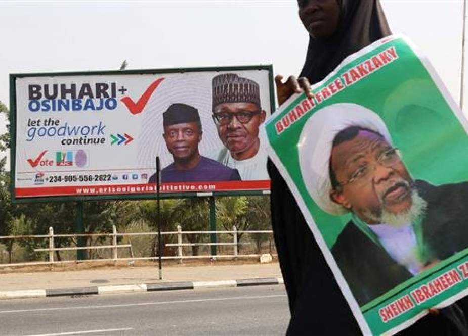 Members of the Islamic Movement in Nigeria take part in a demonstration against the detention of their leader Sheikh Ibrahim Zakzaky in Abuja on January 22, 2019. (Photo by AFP)