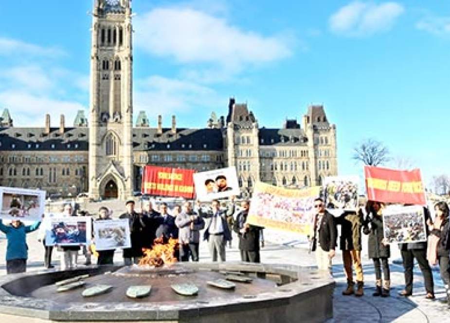 کینیڈین پارلیمنٹ کے سامنے کشمیریوں کے حق میں مظاہرہ