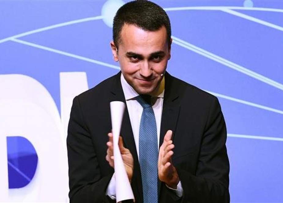 Five Stars Movement leader and Italy’s Labor and Industry Minister and deputy PM Luigi Di Maio during a presentation of the Citizenship Income and Quota 100 pension reforms on Jan. 22, 2019.