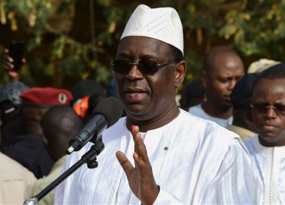 Incumbent President Macky Sall speaks after casting his vote for Senegal on Feb. 24, 2019. (Photo by AFP)