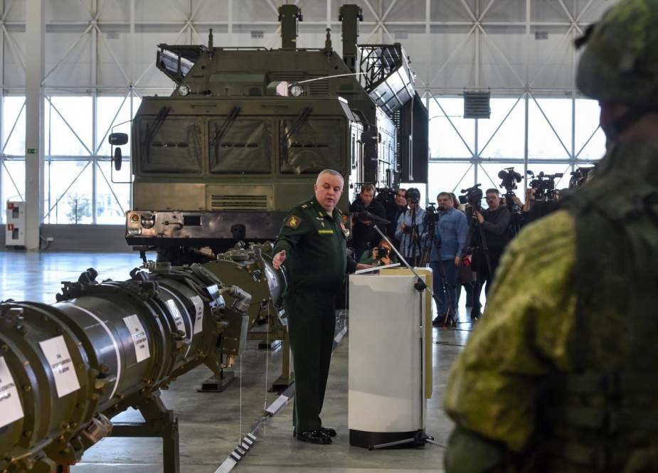 Russian Defense Ministry officials showcase Russia’s new 9M729 missile at the military Patriot park outside Moscow, Russia, on January 23, 2019. (Photo by AFP)