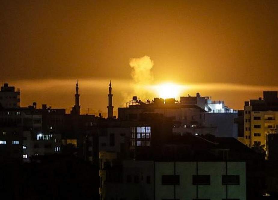 File photo of an explosion seen in northern Gaza City after an airstrike by Israeli forces on June 20, 2018. (Photo by AFP)