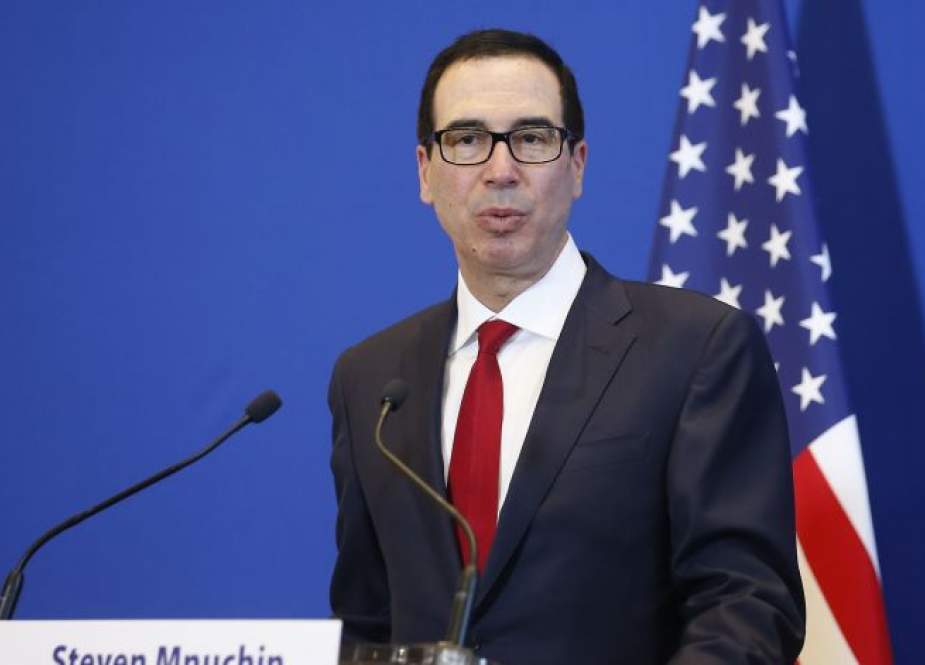 US Treasury Secretary Steven Mnuchin speaks at a conference on February 28, 2019 in London. (Photo by AFP)
