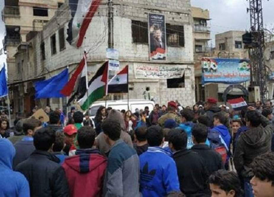 Syrian protesters slam the US recognition of Israeli “sovereignty” over the occupied Golan Heights.jpg