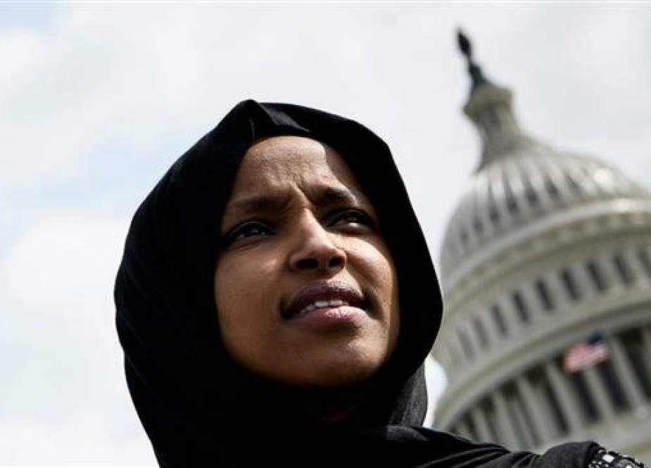 US Representative Ilhan Omar attends a youth climate rally on the west front of the US Capitol on March 15, 2019 in Washington, DC. (AFP photo)