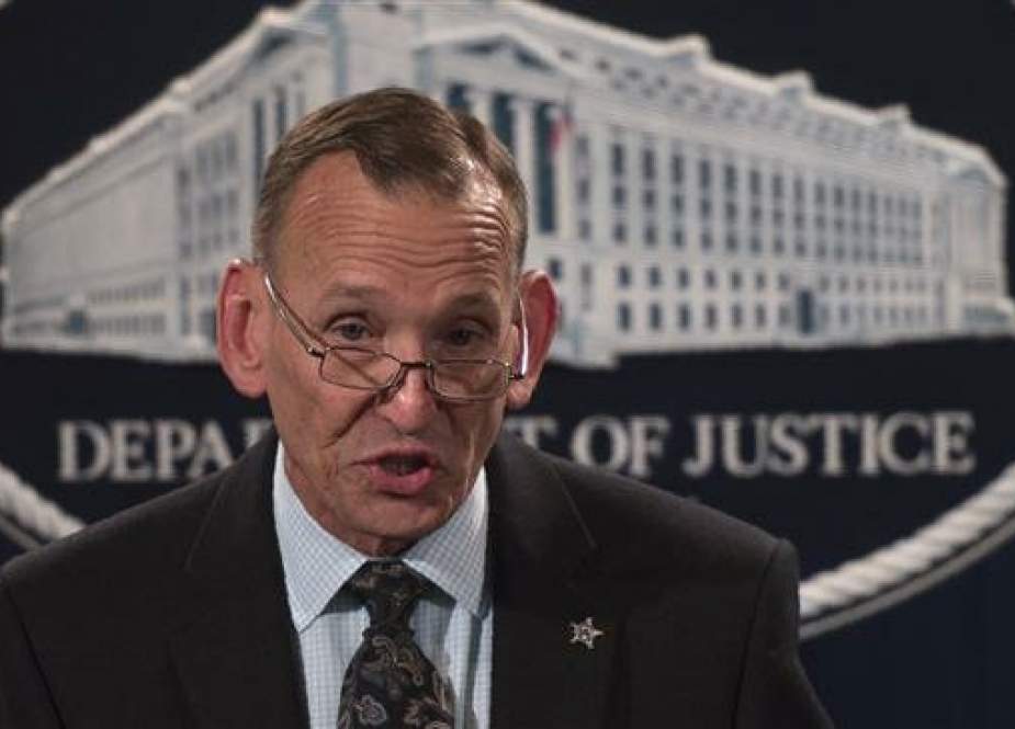Director of the US Secret Service Randolph Alles speaks during a press conference at the Department of Justice in Washington, DC on October 26, 2018 (Photo by AFP)