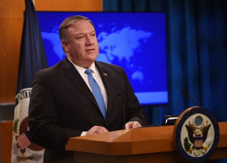 US Secretary of State Mike Pompeo arrives to make a statement to reporters in the briefing room of the US Department of State on April 17, 2019, in Washington, DC.