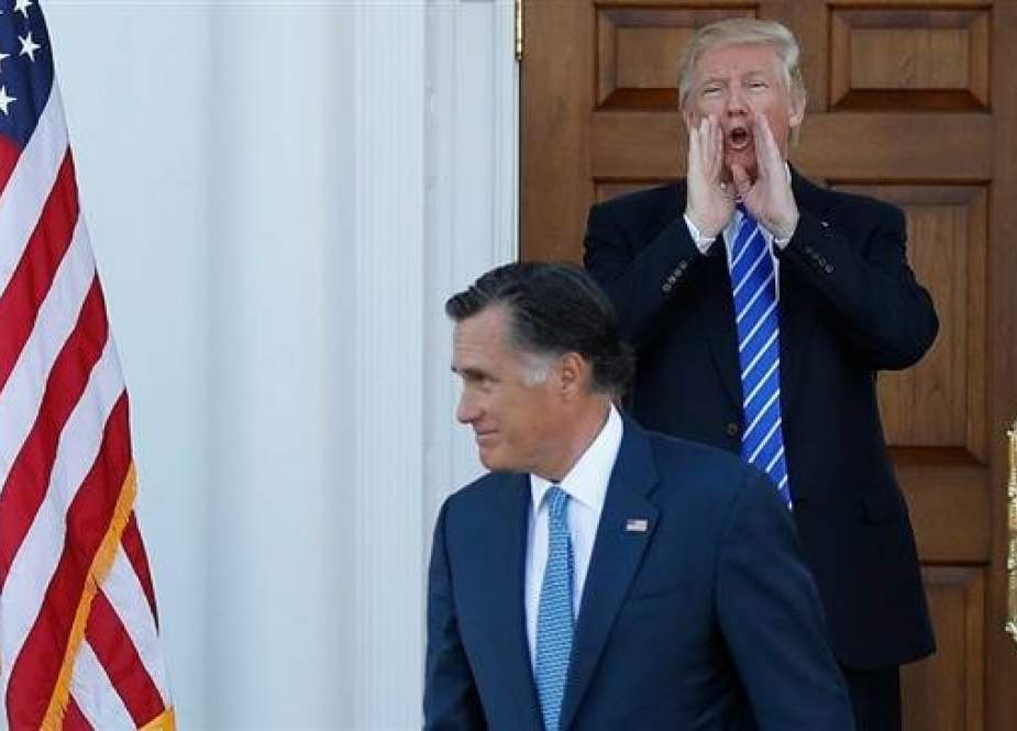 Mitt Romney leaves Trump National Golf Club Bedminster in Bedminster, N.J., on Saturday, Nov. 19, 2016, after meeting with President-elect Donald Trump. (Photo via AP)