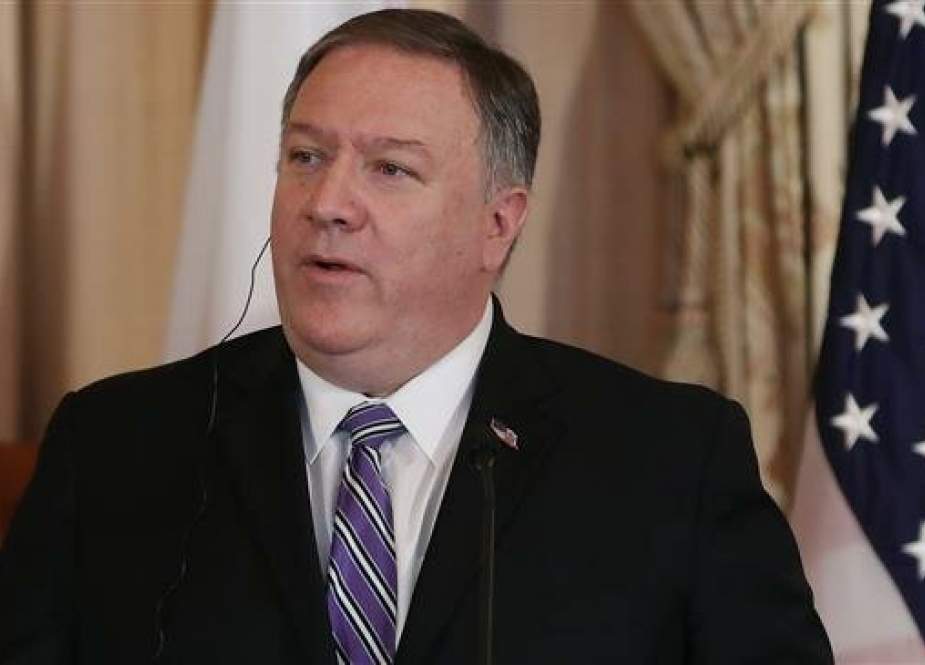 Secretary of State Mike Pompeo speaks while participating in a US-Japan 2+2 Ministerial at the Department of State on April 19, 2019 in Washington, DC. (Photo by AFP)