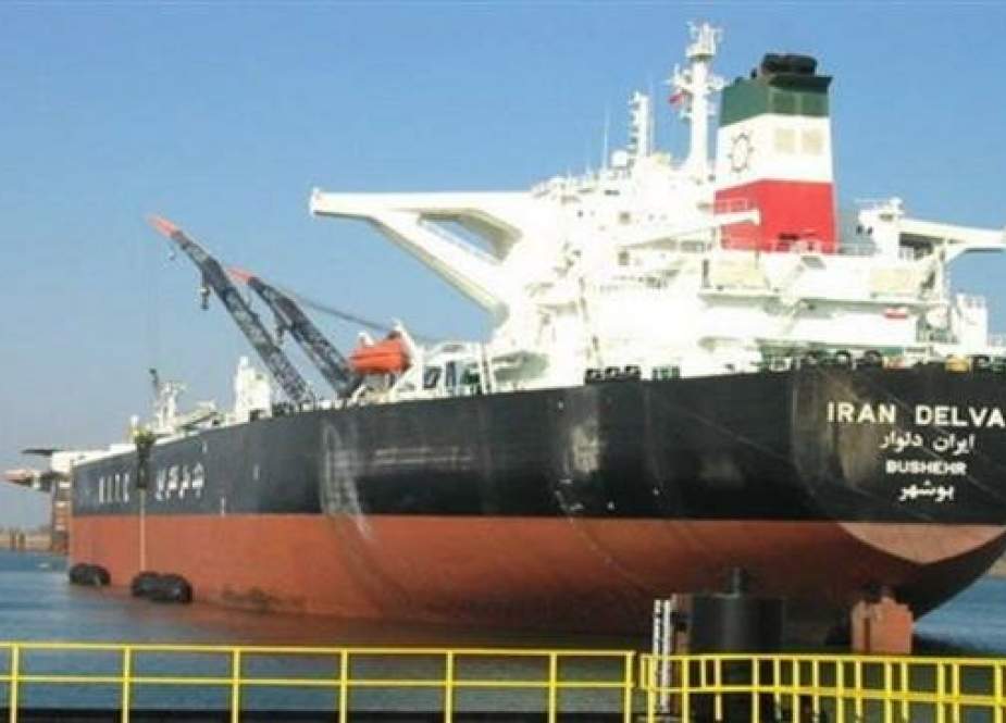 The file photo shows an Iranian oil tanker.