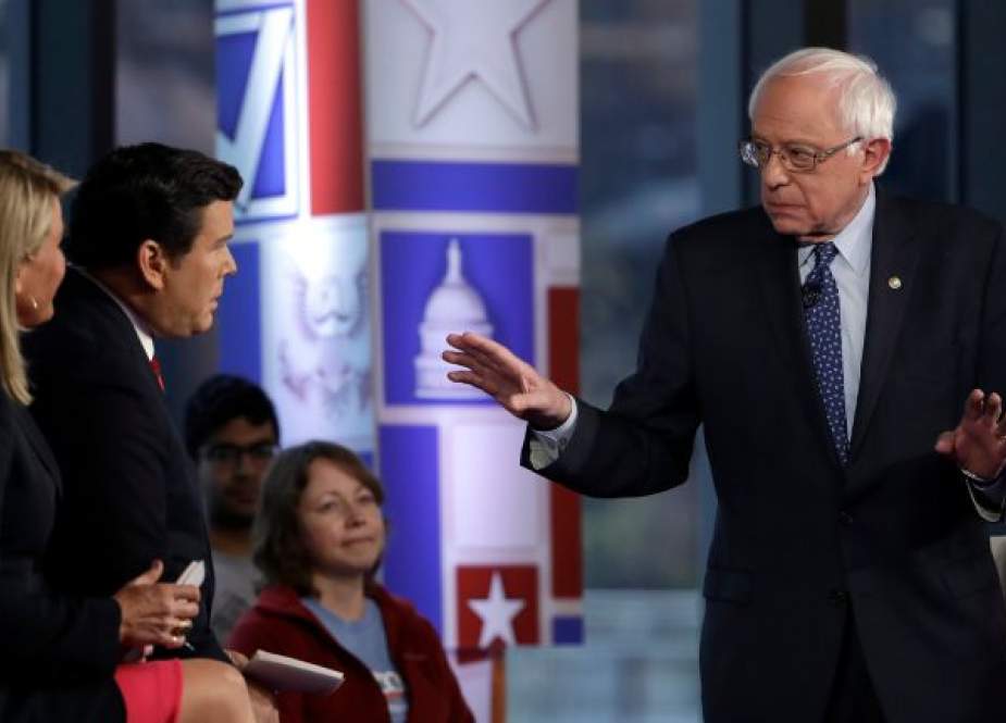 US Senator Bernie Sanders participates in a FOX News Town Hall in Bethlehem, Pennsylvania on April 15, 2019. (Photo by AFP)