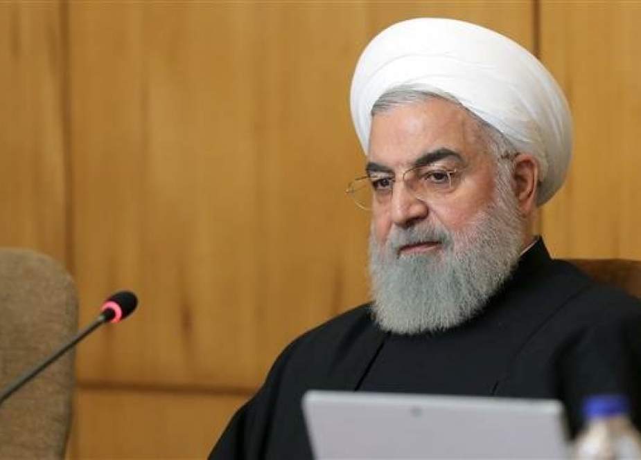 Picture shows Iran’s President Hassan Rouhani at a government meeting in Tehran on April 24, 2019. (Photo by president.ir)