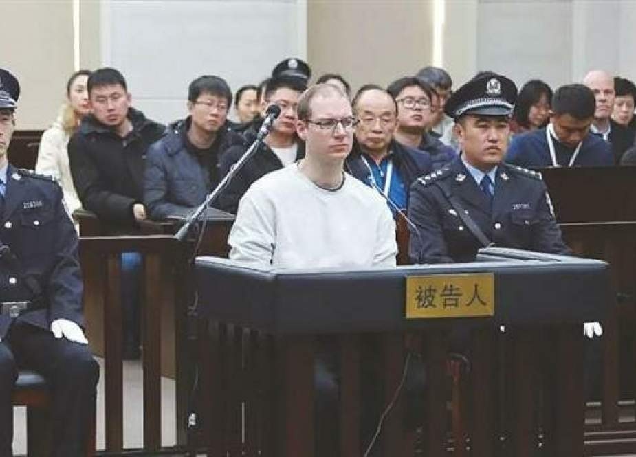 The file photo shows Canadian national Robert Lloyd during a court hearing in China’s Dalian Intermediate People’s Court in January 2019. (By AFP)